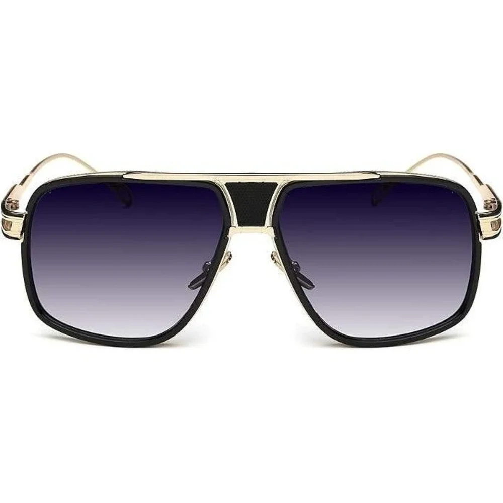 Men's Sunglasses Classic Gazelle Swag Square Gold Metal UV400‎ Protection Lentes